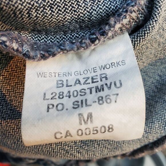 Vintage 90s y2k Silver Jeans Blue Jean Acid Wash Denim Blazer Jacket Woman's Md - Picture 3 of 9